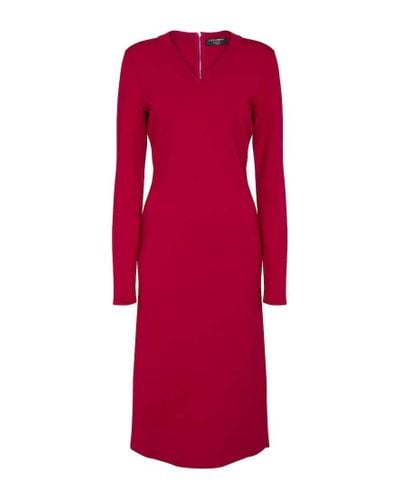 Dolce & Gabbana Stretch-wool Midi Dress - Red