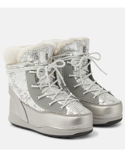 Bogner Verbier Metallic Faux Leather Snow Boots - White