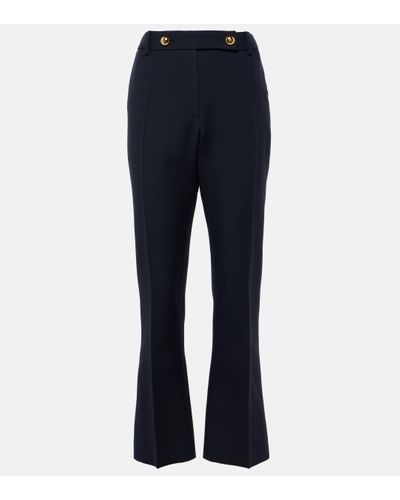 Valentino Crepe Couture Flared Trousers - Blue