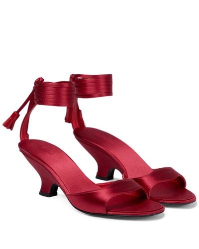 The Row Charlotte Satin Sandals - Red