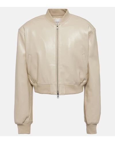 Frankie Shop Micky Faux Leather Bomber Jacket - Natural