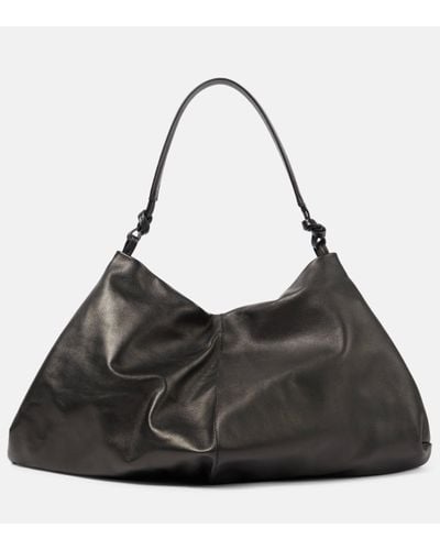 The Row Samia Leather Shoulder Bag - Black