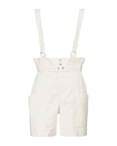 Isabel Marant Effie Linen And Cotton Suspender Shorts - White