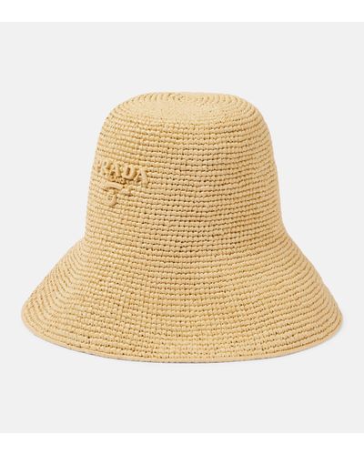 Prada Chapeau en crochet a logo - Neutre