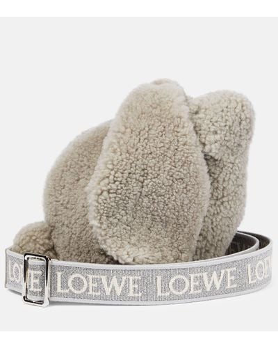 Loewe Sac Bunny Small en shearling - Gris