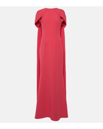 Safiyaa Ginkgo Caped Gown - Red