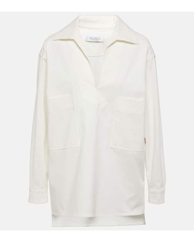 Max Mara Camisa Matassa de gabardina de algodon - Blanco