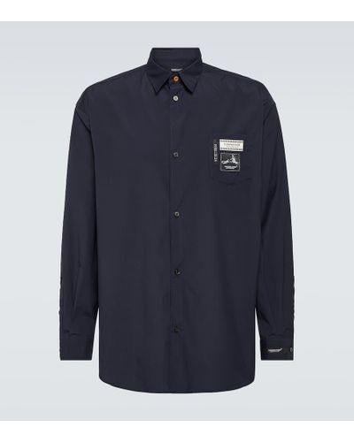 Undercover Camicia in misto cotone con logo - Blu