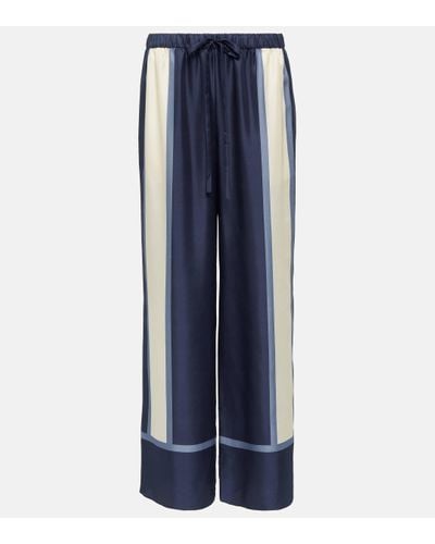 Sir. The Label Dazed Printed Silk Palazzo Trousers - Blue
