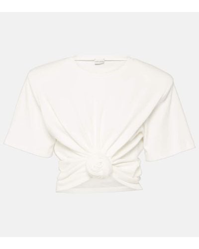 Magda Butrym Gathered Cotton Jersey Top - White