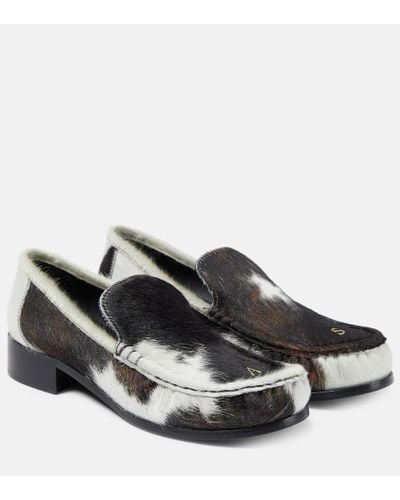 Acne Studios Calf Hair Leather Loafers - Black