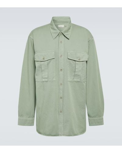 Dries Van Noten Camisa de algodon - Verde