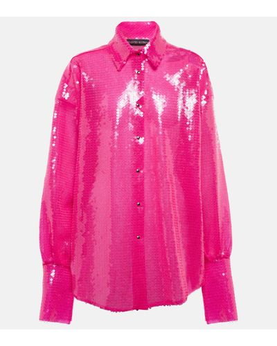 David Koma Sequined Shirt - Pink