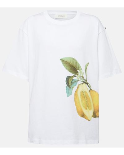 Sportmax Nebbie Printed Cotton Jersey T-shirt - White