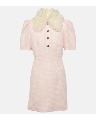 Alessandra Rich Vestido corto de tweed con lentejuelas - Rosa