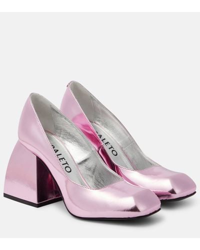 NODALETO Bulla Air 90 Metallic Leather Court Shoes - Pink
