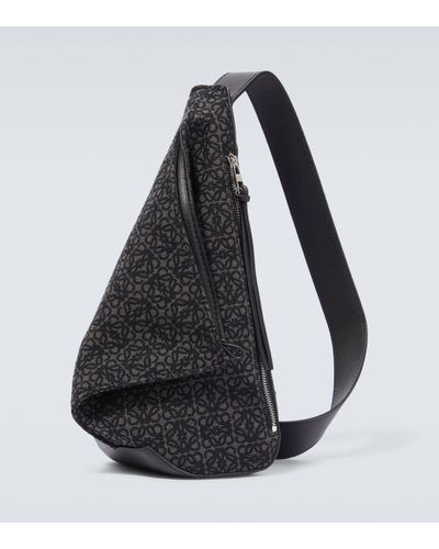 Loewe Anton Anagram Jacquard Shoulder Bag - Black