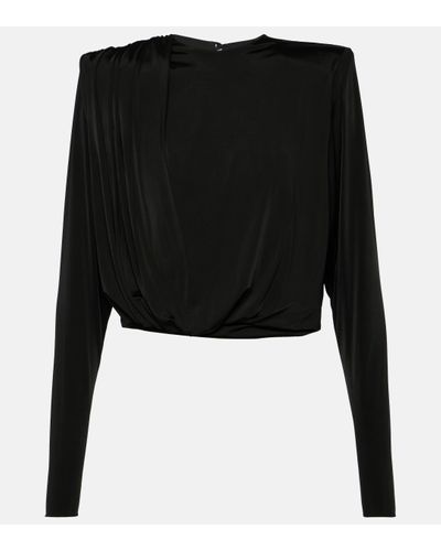 Alexandre Vauthier Draped Jersey Top - Black