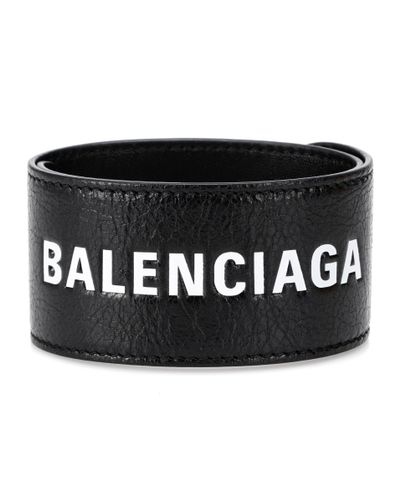Balenciaga Leather Bracelet in Black - Lyst