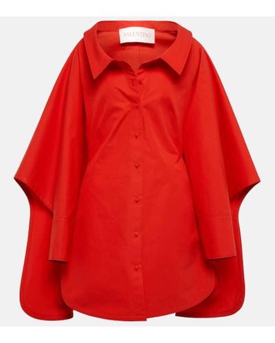 Valentino Vestido corto de algodon - Rojo