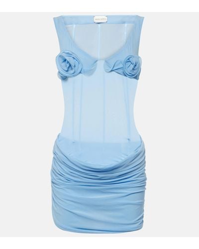 Magda Butrym Floral-applique Jersey Minidress - Blue