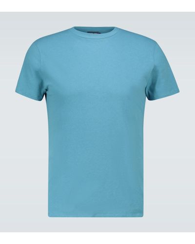Frescobol Carioca Camiseta de algodon y lino - Azul