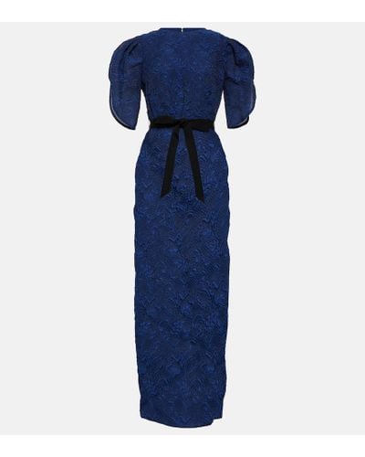 Erdem Organza Cloqué-effect Dress - Blue