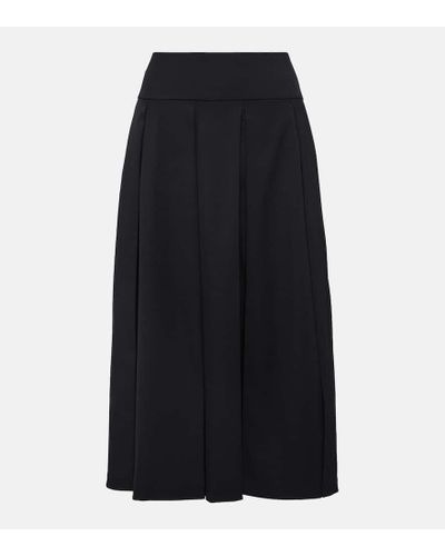 Patou High-rise Wool-blend Pleated Skirt - Black