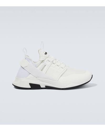 Tom Ford Lace-Up Trainers With Logo Patch - White