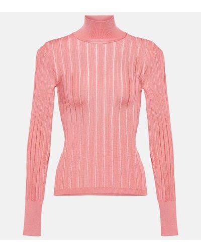 Alaïa Crinoline Turtleneck Sweater - Pink