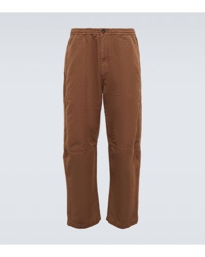 Tod's Cotton And Linen Trousers - Brown