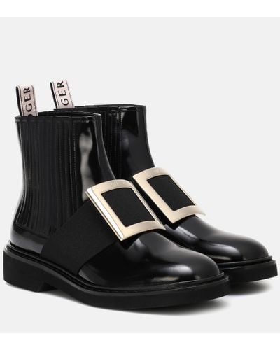 Roger Vivier Chelsea Viv' Leather Ankle Boots - Black