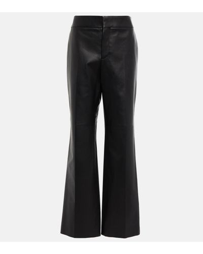 The Row Baer Mid-rise Leather Trousers - Black