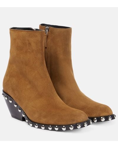 Khaite Hooper Suede Ankle Boots - Brown