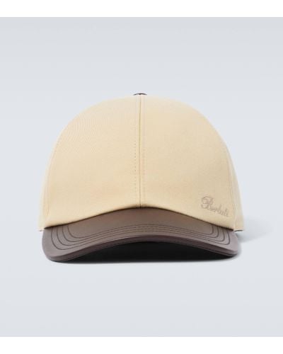 Berluti Leather-trimmed Cotton Baseball Cap - Natural