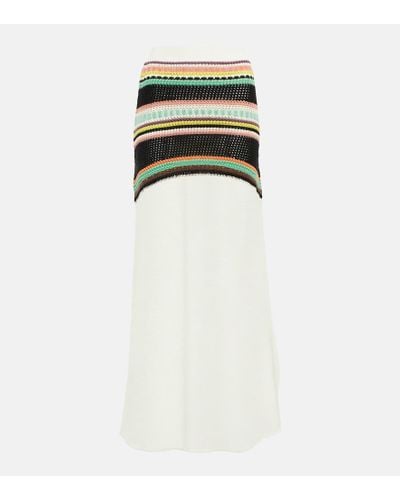 Chloé Chloe High-rise Striped Wool Maxi Skirt - White