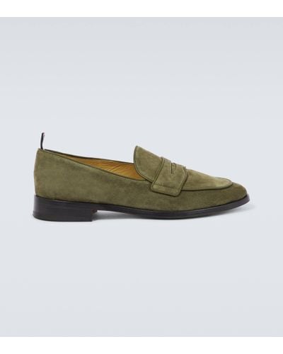 Thom Browne Suede Penny Loafers - Green