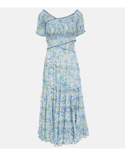 Poupette Soledad Floral Midi Dress - Blue