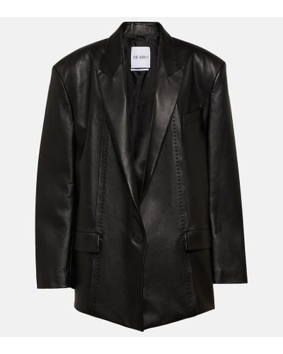 The Attico Blazer oversize in pelle - Nero