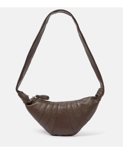 Lemaire Croissant Small Leather Shoulder Bag - Brown