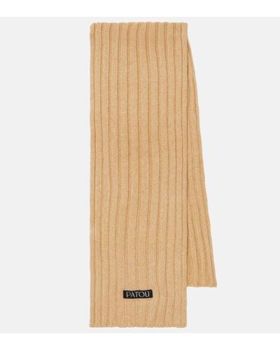 Patou Ribbed-knit Wool And Cashmere Scarf - Natural