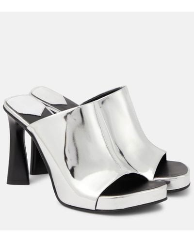 Stella McCartney Elsa Mirrored Faux Leather Sandals - White