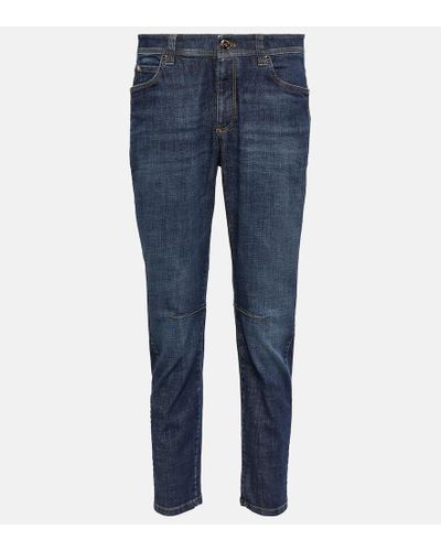 Brunello Cucinelli Mid-Rise Straight Jeans - Blau
