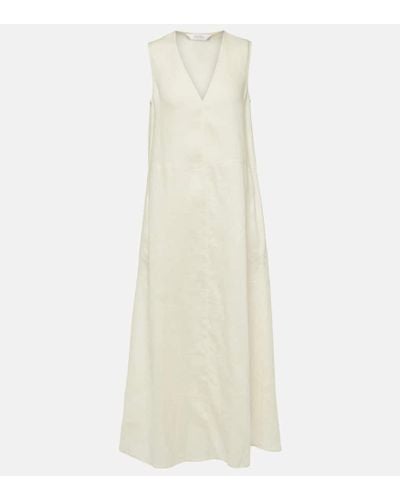 Max Mara Alec Linen Midi Dress - White