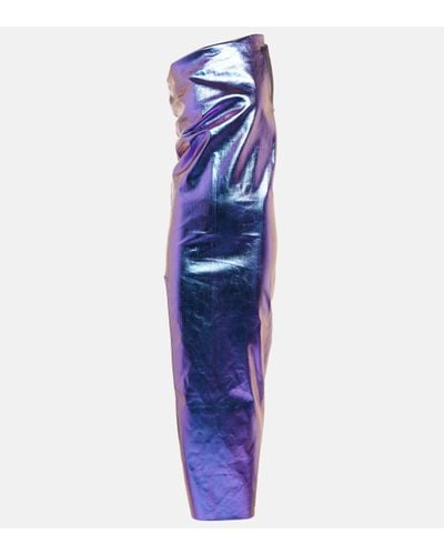 Rick Owens Robe longue asymetrique Athena en jean - Violet