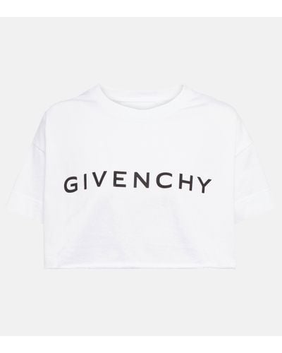 Givenchy T-shirt crop à logo imprimé - Blanc