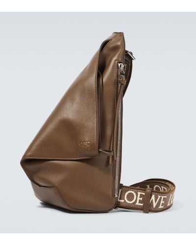 Loewe Anton Sling Leather Shoulder Bag - Brown