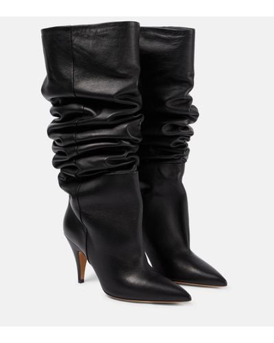 Khaite River Leather Boots - Black