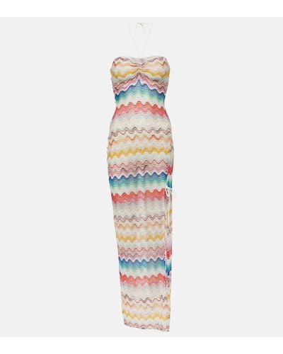 Missoni Vestido con cuello halter - Blanco