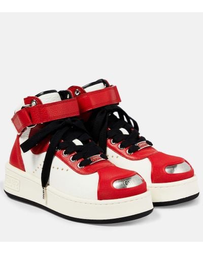 KENZO Hoops Leather Sneakers - Red